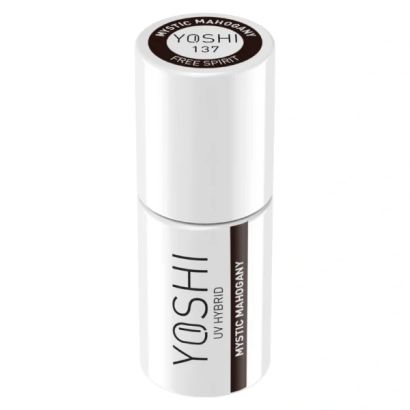 UV VARNISH 137 – MYSTIC MAHOGANY - Esmalte híbrido UV/LED, tono caoba místico intenso, colección Free Spirit