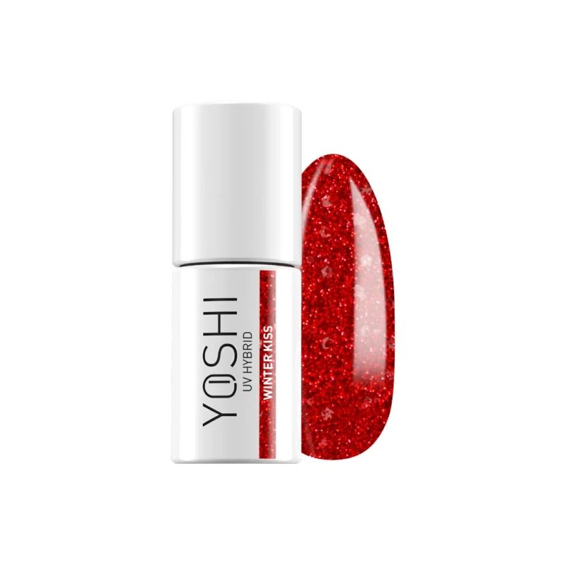 UV VARNISH 624 – WINTER KISS - Vernis hybride UV/LED, rouge sensuel pailleté, collection Holly Holiday