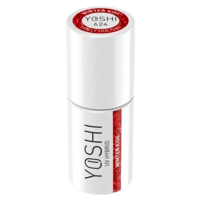 UV VARNISH 624 – WINTER KISS - Vernis hybride UV/LED, rouge sensuel pailleté, collection Holly Holiday