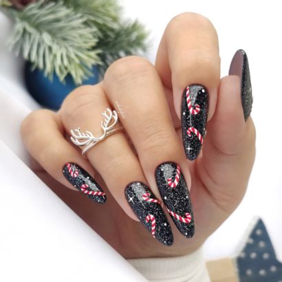 UV VARNISH 626 – SILENT NIGHT - Vernis hybride UV/LED, vert foncé scintillant, collection Holly Holiday