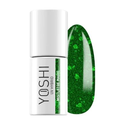 UV VARNISH 627 – MISTLETOE MAGIC - Vernis hybride UV/LED, vert vif scintillant, collection Holly Holiday