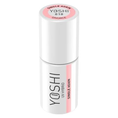 UV VARNISH 818 – SINGLE AGAIN - Esmalte híbrido UV/LED, rosa pastel despreocupado, colección Divorce