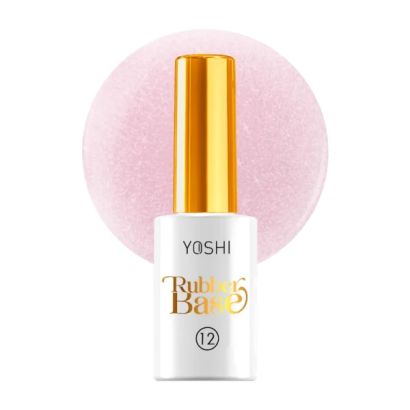 Rubber Base UV No12 10 ml – Base de caucho rosa pastel con brillo