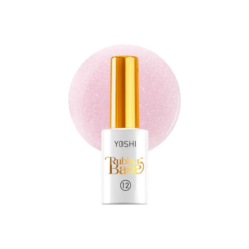 Rubber Base UV No12 10 ml – Base de caucho rosa pastel con brillo