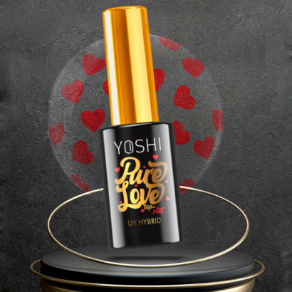 Pure Love Top RED UV Hybrid 10 ml – Top coat hybride avec cœurs rouges intenses