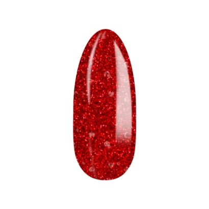 UV VARNISH 624 – WINTER KISS - Esmalte híbrido UV/LED, rojo sensual con purpurina, colección Holly Holiday