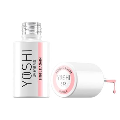 UV VARNISH 818 – SINGLE AGAIN - Esmalte híbrido UV/LED, rosa pastel despreocupado, colección Divorce
