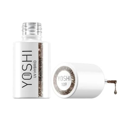 UV Hybrid Dragon Dust 6 ml – 109 – Esmalte híbrido dorado con purpurina