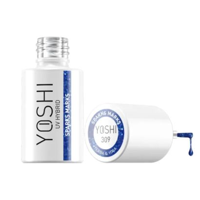 UV Hybrid Sparks Marks 6 ml – 309 – Vernis hybride bleu intense avec paillettes