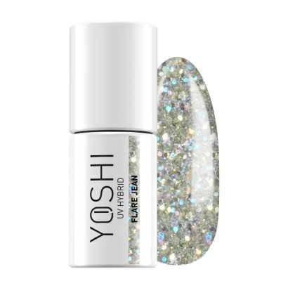 UV Hybrid Flare Jean 6 ml – 511 – Esmalte híbrido purpurina plateada