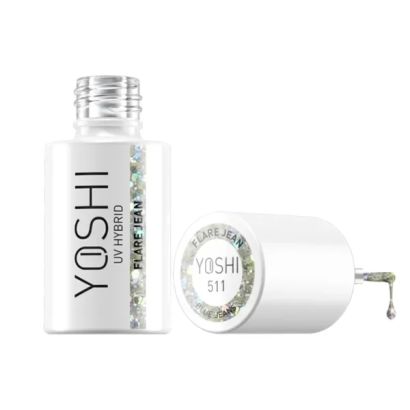 UV Hybrid Flare Jean 6 ml – 511 – Esmalte híbrido purpurina plateada