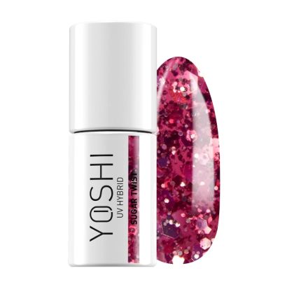 UV Hybrid Sugar Twist 6 ml – 724 – Esmalte híbrido fucsia con purpurina