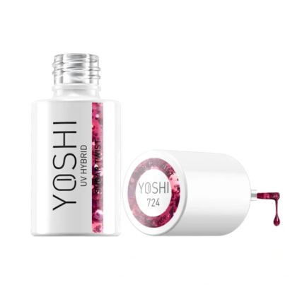UV Hybrid Sugar Twist 6 ml – 724 – Esmalte híbrido fucsia con purpurina