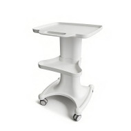 CARGO WKT008 – Chariot d'esthétique ABS blanc 2 plateaux (4 roulettes)