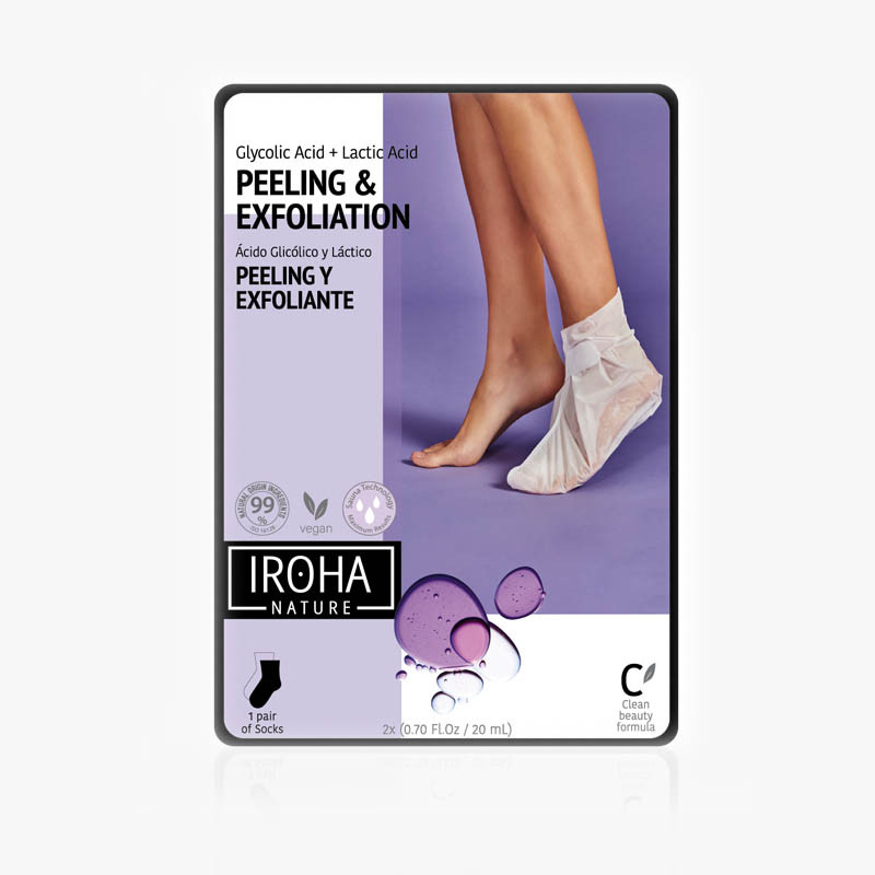 consumidor Horizontal Conciliar IROHA Calcetines Tratamiento Exfoliante Lavanda (2 unidades, 1 tratamiento)  - IN/FOOT-3 - Calcetines - Guantes / Calcetines