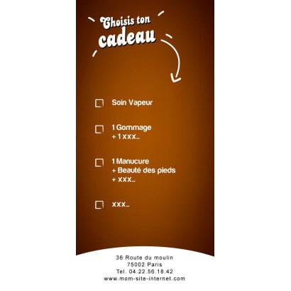 Chèque Cadeau Rect/Verso + PERSONNALISATION
