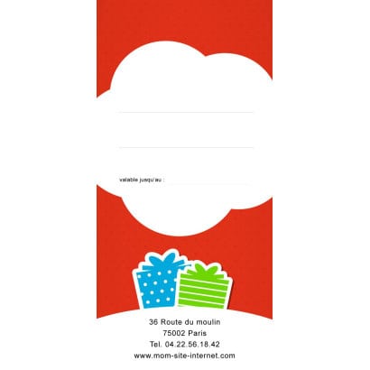 Chèque Cadeau Rect/Verso + PERSONNALISATION