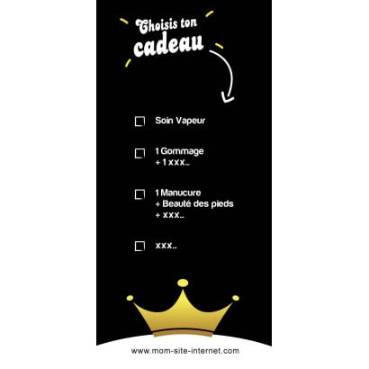 Chèque Cadeau Rect/Verso + PERSONNALISATION