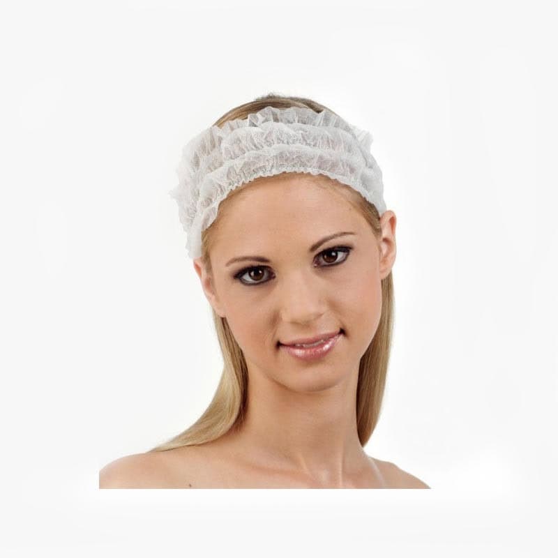 100 Bandeaux Jetables Pour Visage - Noir, élastiques, 8 Cm De Large, Pour Soins, Spa Ou Maquillage